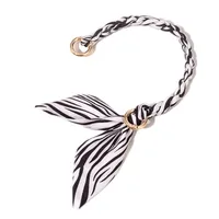 Silk Scarf Zinc Alloy Printing Stripe Bag Chain main image 5