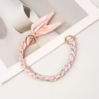 Silk Scarf Zinc Alloy Printing Stripe Bag Chain sku image 17