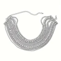 Vacation Simple Style Solid Color Alloy Inlay Rhinestones Women's Necklace sku image 2
