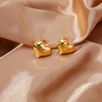 1 Pair Basic Heart Shape Plating Copper Ear Studs main image 2