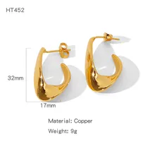1 Pair Basic Heart Shape Plating Copper Ear Studs sku image 1