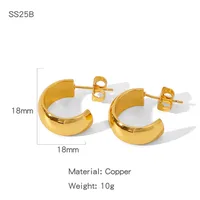1 Pair Basic Heart Shape Plating Copper Ear Studs sku image 4