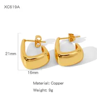1 Pair Basic Heart Shape Plating Copper Ear Studs sku image 7