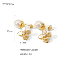 1 Pair Simple Style Commute Geometric Plating Copper Drop Earrings sku image 9