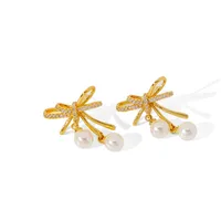 1 Pair Vacation Simple Style Flower Plating Copper Ear Studs main image 3