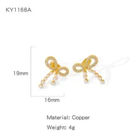 1 Pair Vacation Simple Style Flower Plating Copper Ear Studs sku image 8