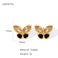 1 Pair Vacation Simple Style Flower Plating Copper Ear Studs sku image 6