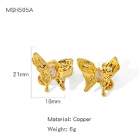1 Pair Vacation Simple Style Flower Plating Copper Ear Studs sku image 4