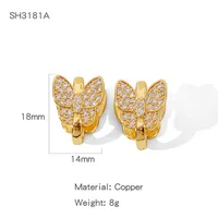 1 Pair Vacation Simple Style Flower Plating Copper Ear Studs sku image 7