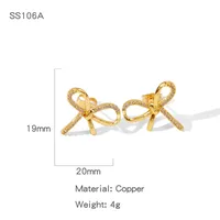 1 Pair Vacation Simple Style Flower Plating Copper Ear Studs sku image 3