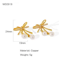 1 Pair Vacation Simple Style Flower Plating Copper Ear Studs sku image 9