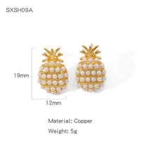1 Pair Vacation Simple Style Flower Plating Copper Ear Studs sku image 2