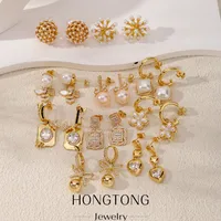 1 Pair Simple Style Commute Geometric Plating Copper Drop Earrings main image 1