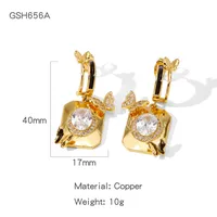 1 Pair Simple Style Commute Geometric Plating Copper Drop Earrings sku image 1
