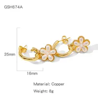 1 Pair Simple Style Commute Geometric Plating Copper Drop Earrings sku image 5