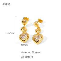 1 Pair Simple Style Commute Geometric Plating Copper Drop Earrings sku image 2
