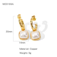 1 Pair Simple Style Commute Geometric Plating Copper Drop Earrings sku image 3