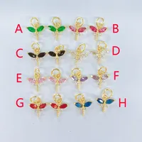Casual Simple Style Dragonfly Copper Polishing Plating Inlay Zircon 18K Gold Plated DIY Jewelry Accessories sku image 8