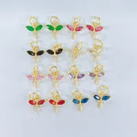 Casual Simple Style Dragonfly Copper Polishing Plating Inlay Zircon 18K Gold Plated DIY Jewelry Accessories main image 1