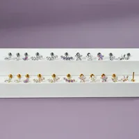 Stainless Steel Arc Five Opal Labret Water Drop Horse Eye Zircon Ear Studs Internal Thread Ear Cartilage Ear Studs main image 2