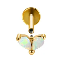 Stainless Steel Arc Five Opal Labret Water Drop Horse Eye Zircon Ear Studs Internal Thread Ear Cartilage Ear Studs main image 5