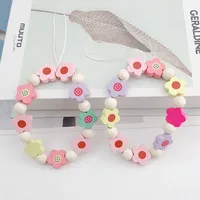 Cute Flower Wood Bag Pendant Mobile Phone Chain main image 1