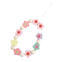 Cute Flower Wood Bag Pendant Mobile Phone Chain main image 3