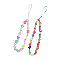 Cute Simple Style Star Flower Beaded Resin Stoving Varnish Mobile Phone Chain main image 3