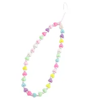 Cute Heart Shape Arylic Stoving Varnish Bag Pendant Mobile Phone Chain main image 3