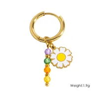 1 Piece IG Style Elegant Sweet Geometric Flower Daisy 304 Stainless Steel 14K Gold Plated Drop Earrings main image 2