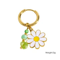 1 Piece IG Style Elegant Sweet Geometric Flower Daisy 304 Stainless Steel 14K Gold Plated Drop Earrings sku image 7