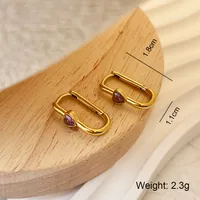 1 Pair Simple Style Heart Shape Plating Inlay 304 Stainless Steel Zircon 18K Gold Plated Earrings main image 8