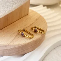 1 Pair Simple Style Heart Shape Plating Inlay 304 Stainless Steel Zircon 18K Gold Plated Earrings main image 5