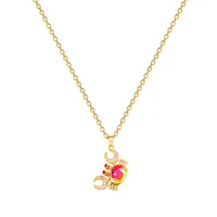 Classic Style Crab Titanium Steel Copper Inlay Zircon Gold Plated Women's Pendant Necklace main image 5