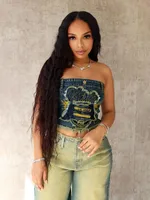Women's Bandeau Tank Tops Casual Elegant Streetwear Letter main image 1