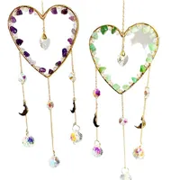Elegant Romantic Heart Shape K9 Crystal Natural Crystal Iron Wind Chime Wall Art main image 5