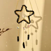 Elegant Romantic Star Crystal Iron Copper Wind Chime Wall Art main image 2