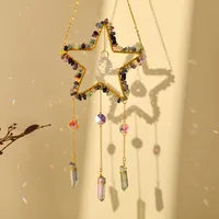 Elegant Romantic Star Crystal Iron Copper Wind Chime Wall Art main image 5