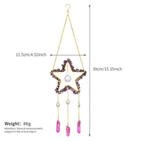 Elegant Romantic Star Crystal Iron Copper Wind Chime Wall Art main image 4