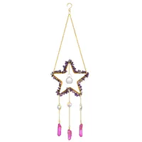 Elegant Romantic Star Crystal Iron Copper Wind Chime Wall Art main image 3