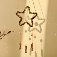 Elegant Romantic Star Crystal Iron Copper Wind Chime Wall Art sku image 3
