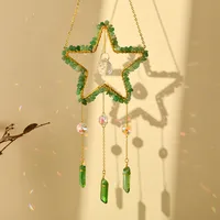 Elegant Romantic Star Crystal Iron Copper Wind Chime Wall Art sku image 5
