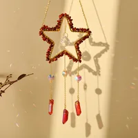 Elegant Romantic Star Crystal Iron Copper Wind Chime Wall Art sku image 6