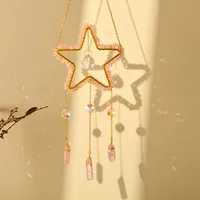 Elegant Romantic Star Crystal Iron Copper Wind Chime Wall Art sku image 7