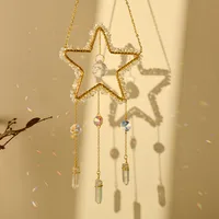 Elegant Romantic Star Crystal Iron Copper Wind Chime Wall Art sku image 9