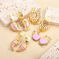 1 Pair Vintage Style Classic Style Heart Shape Chili Enamel Plating 304 Stainless Steel Drop Earrings Ear Studs main image 1