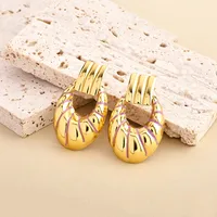 1 Pair Vintage Style Classic Style Heart Shape Chili Enamel Plating 304 Stainless Steel Drop Earrings Ear Studs sku image 4