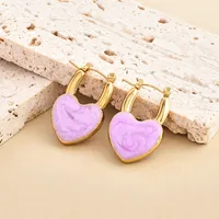 1 Pair Vintage Style Classic Style Heart Shape Chili Enamel Plating 304 Stainless Steel Drop Earrings Ear Studs main image 4
