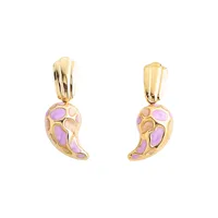 1 Pair Vintage Style Classic Style Heart Shape Chili Enamel Plating 304 Stainless Steel Drop Earrings Ear Studs main image 5