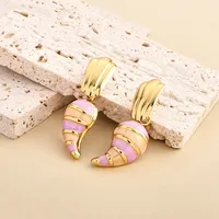 1 Pair Vintage Style Classic Style Heart Shape Chili Enamel Plating 304 Stainless Steel Drop Earrings Ear Studs sku image 1